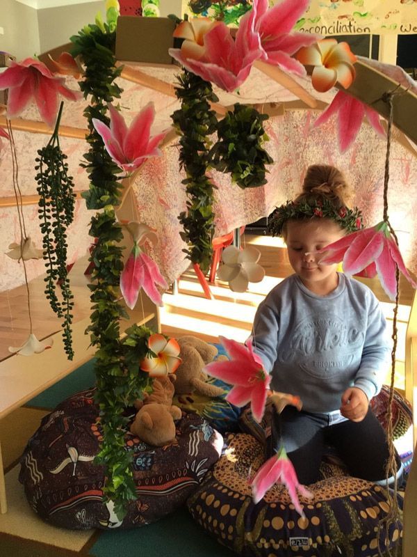 Little Girl Playing in Hut with Flowers — Enrolment Information