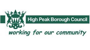 A logo for the high peak borough council working for our community