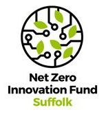 It is a logo for the net zero innovation fund suffolk.