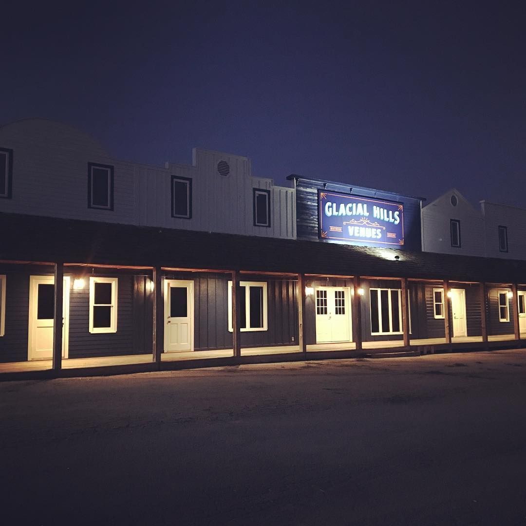 A building with a sign that says glacial hills