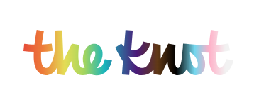 The word the knot is written in rainbow colors on a white background.