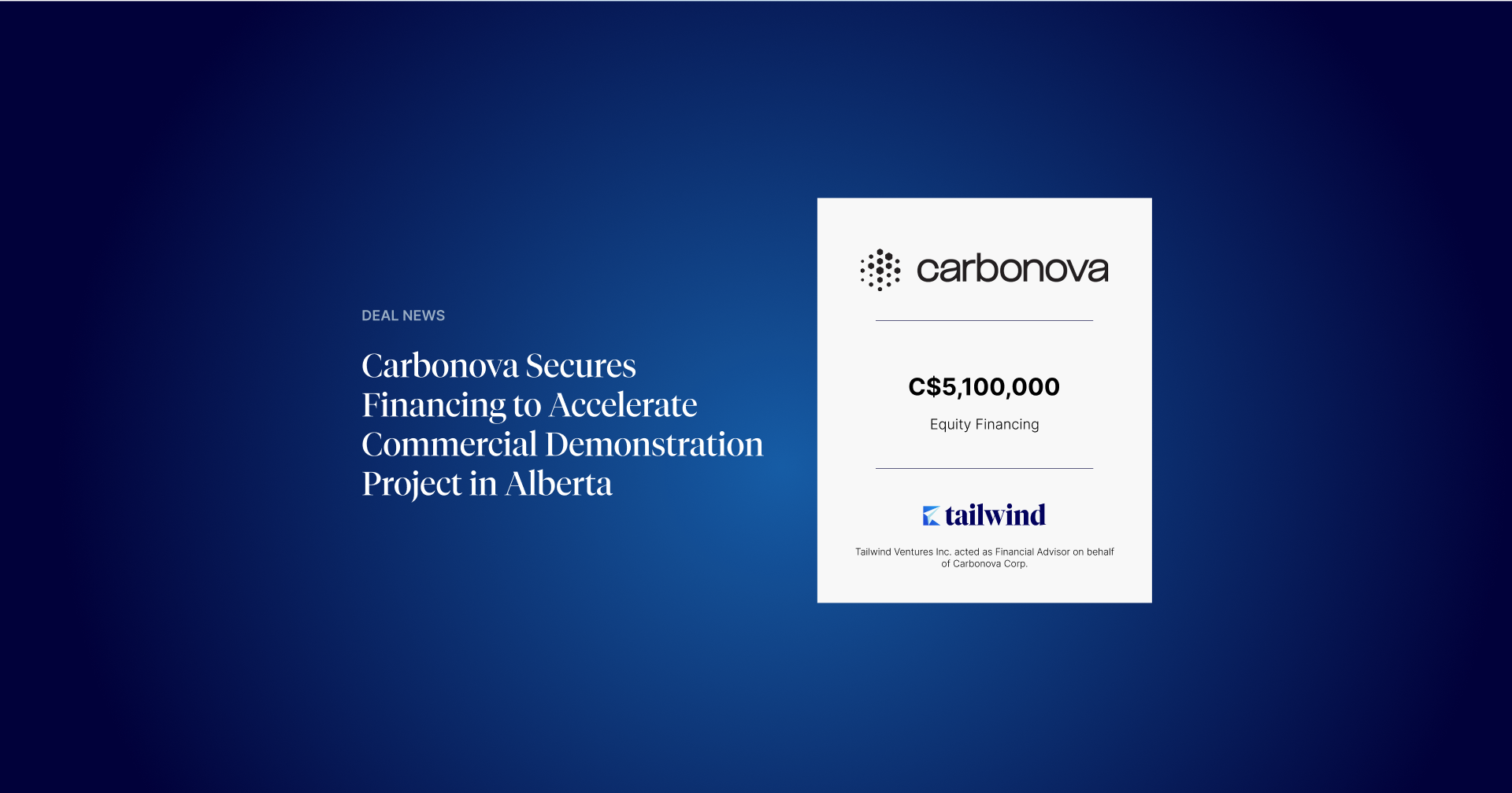 Carbonova secures financing to accelerate commercial demonstration project in Alberta