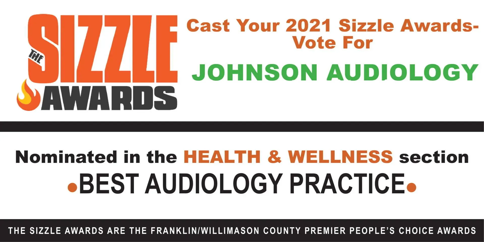 A poster that says sizzle awards on it