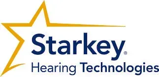 A logo for starkey hearing technologies with a star in the middle.