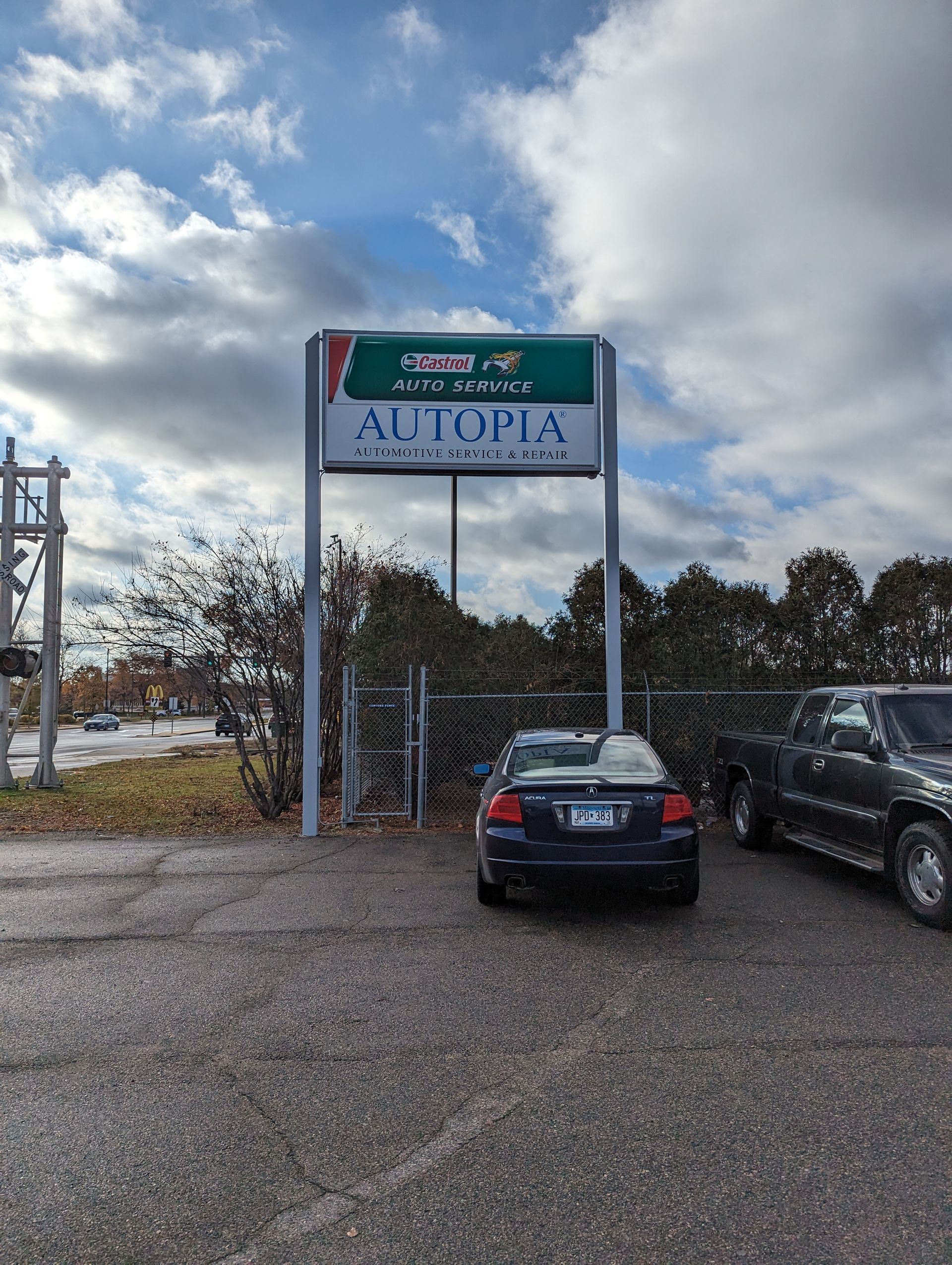 Autopia Parking lot sign