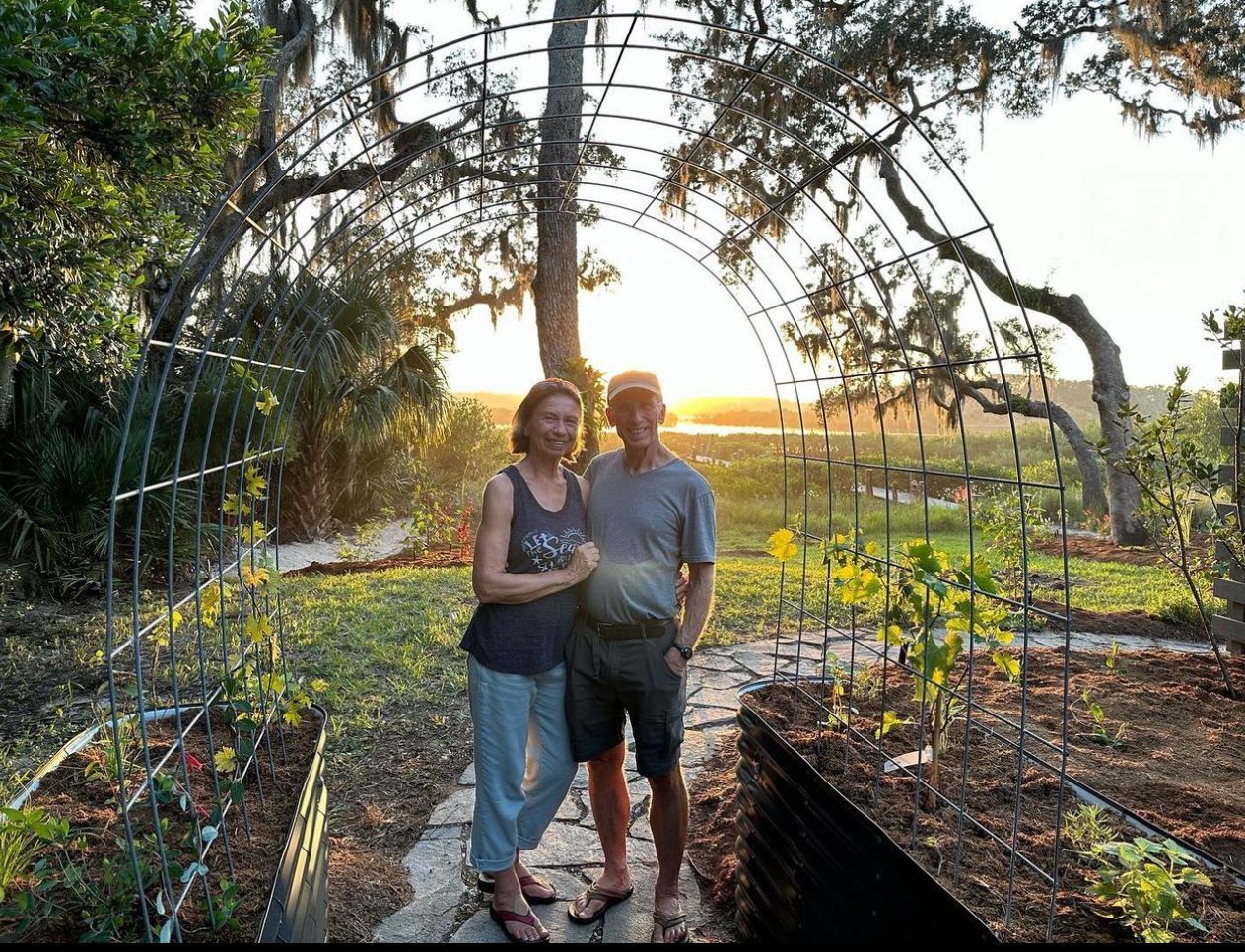Bring Back Eden designed this backyard food forest with raised beds in Sarasota Florida.