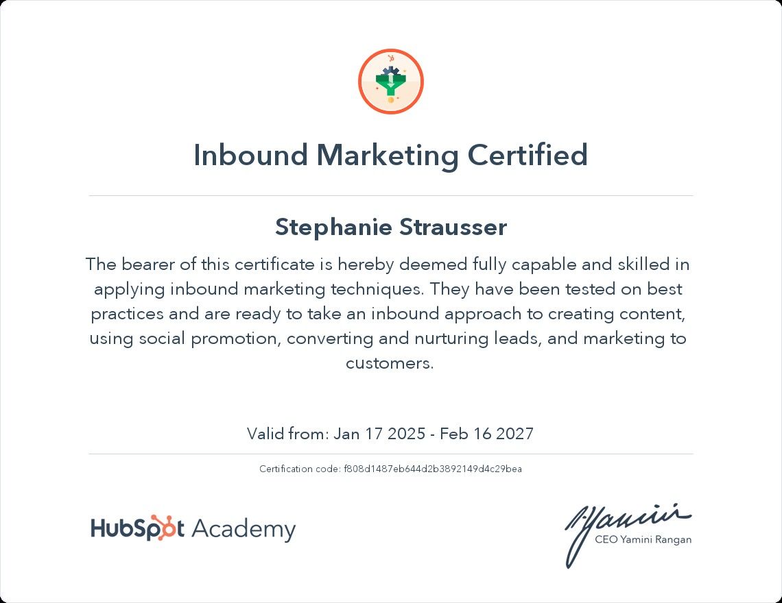 HubSpot Inbound Marketing Certificate