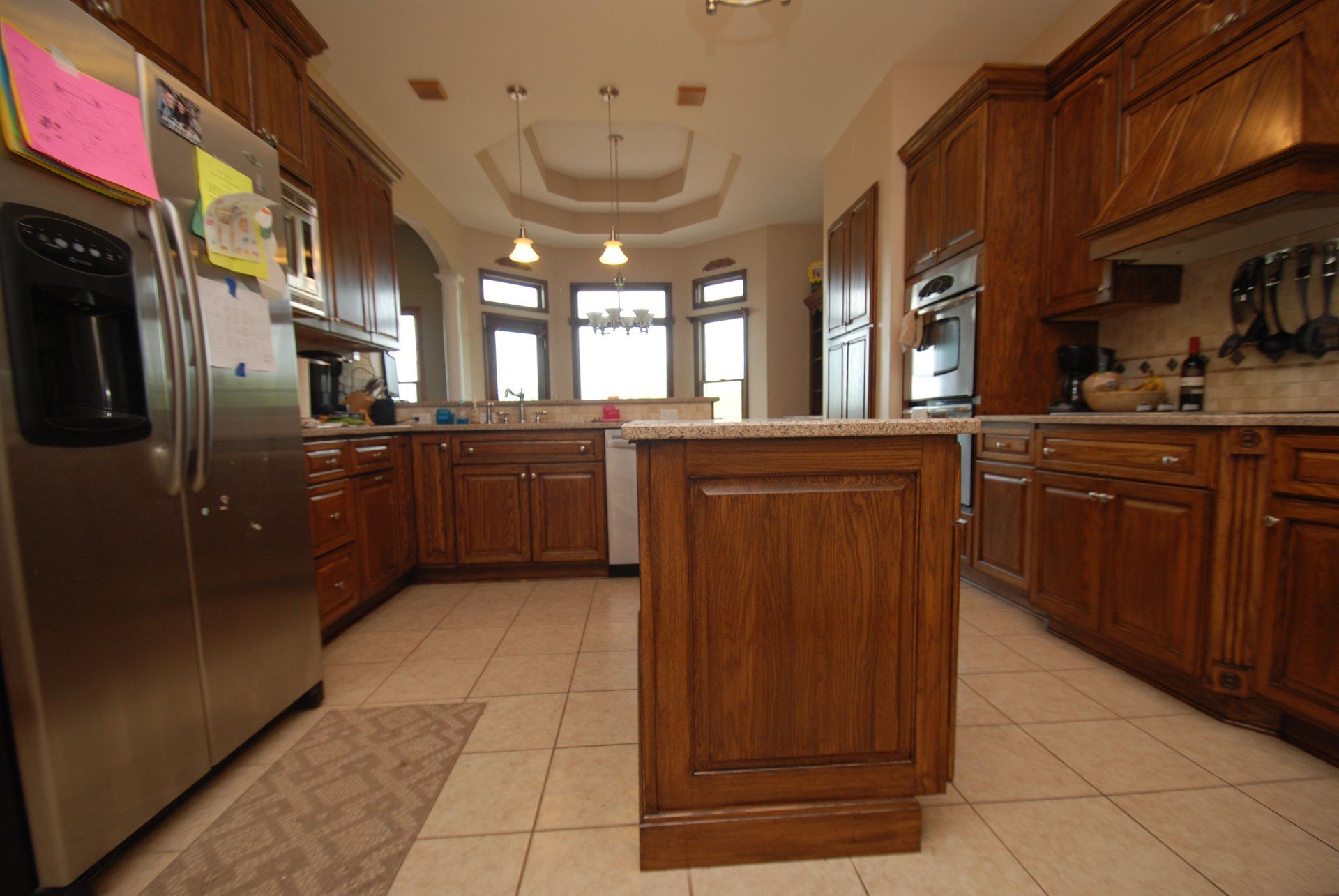 Castaic walnut stained cabinets