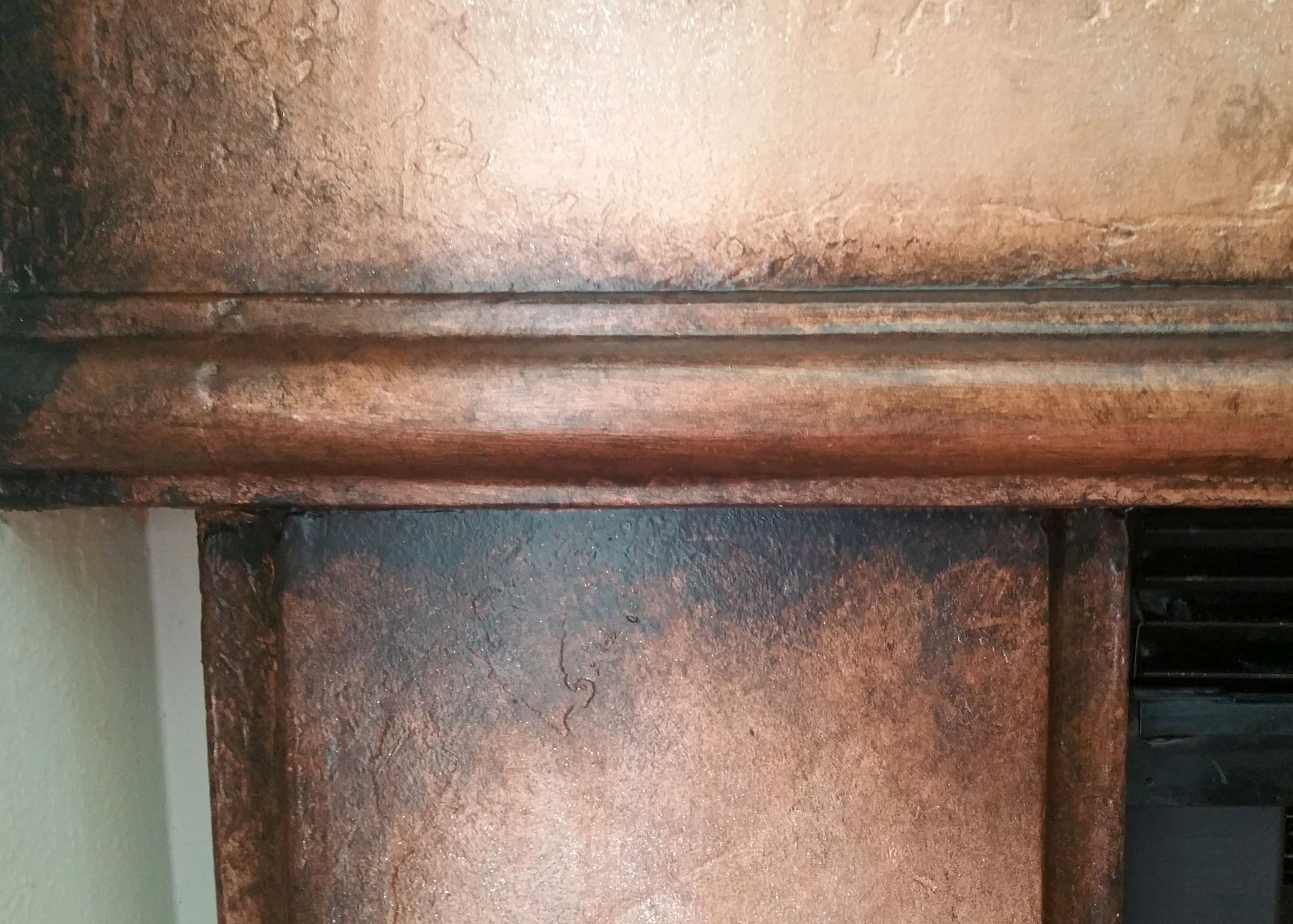 fireplace, copper painting, antique painting