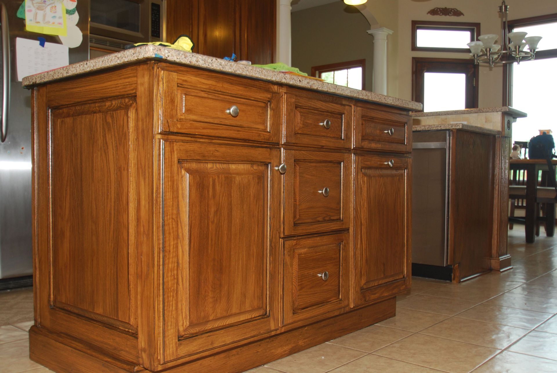 stained cabinets, cabinet refinishing