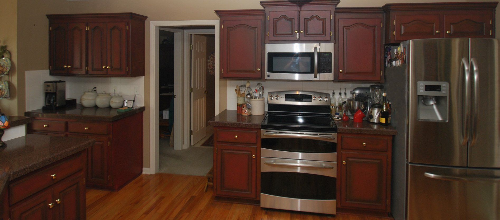 cabinet painting, cabinet refinishing