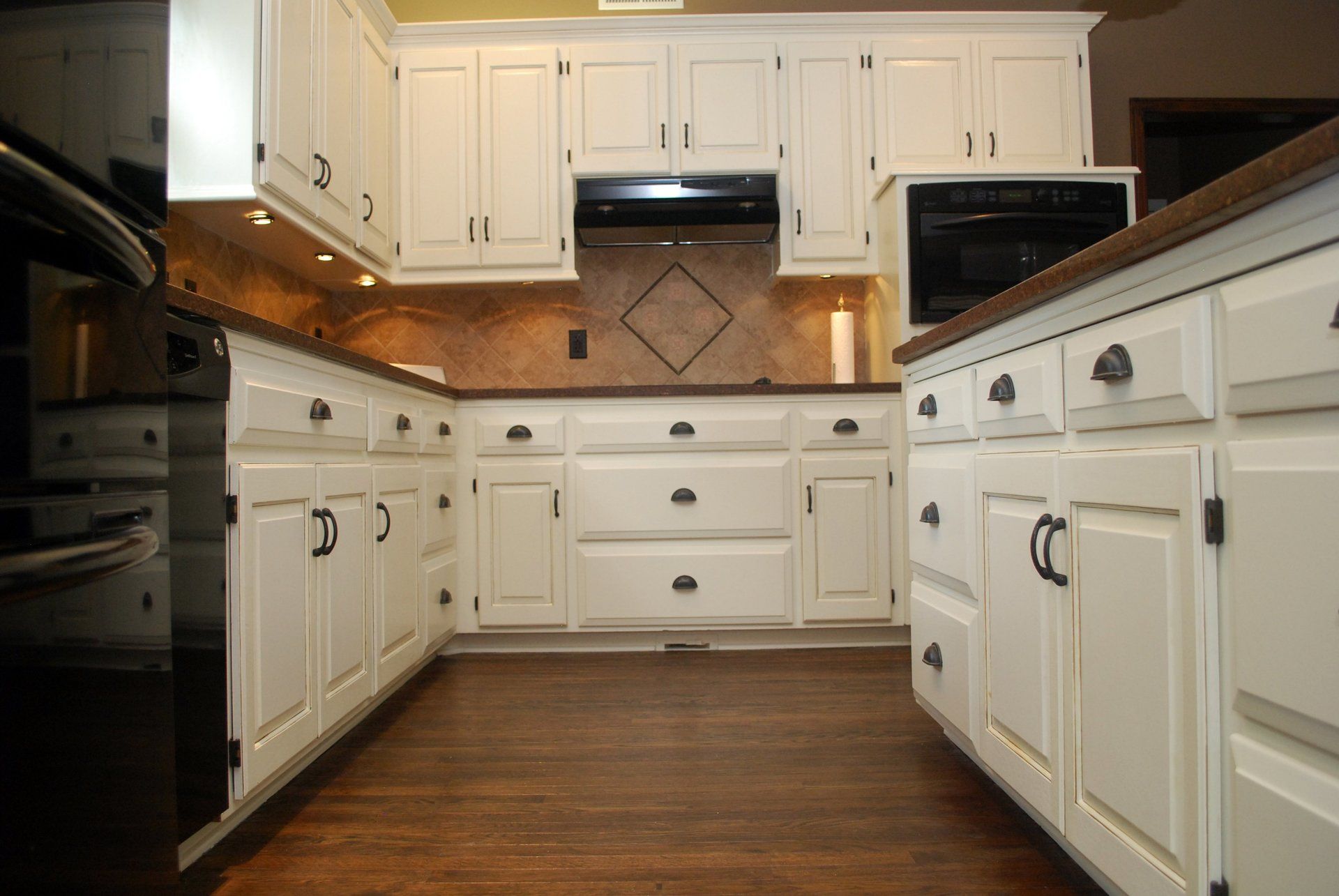 Valencia white painted cabinets
