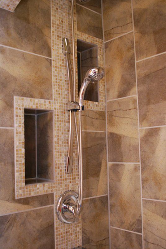 bathroom remodel, tile shower, shower inserts