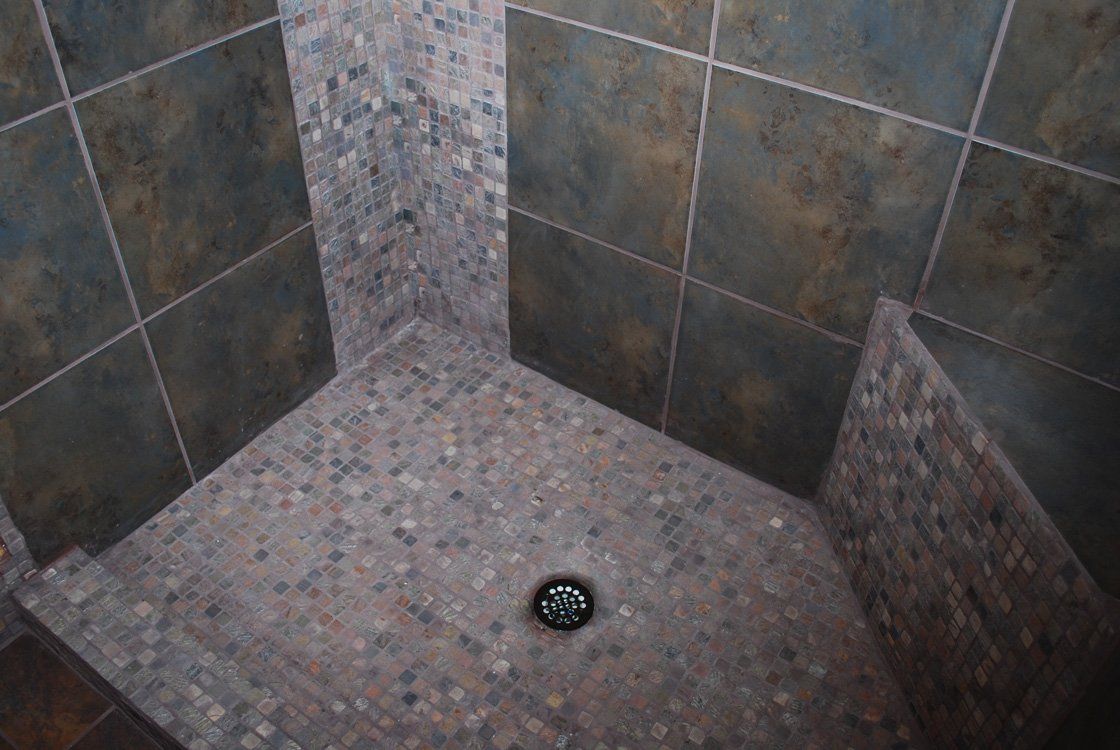 mosaic tile shower, bathroom remodel