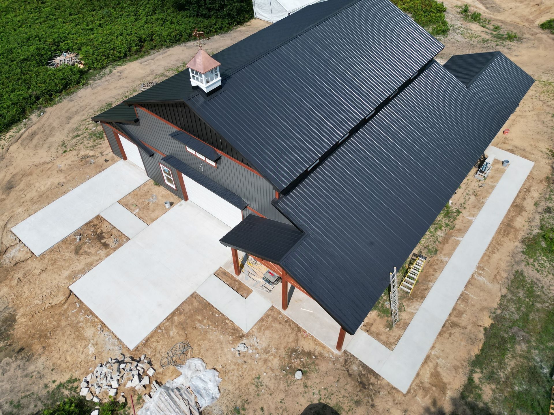 A large house with a new roof