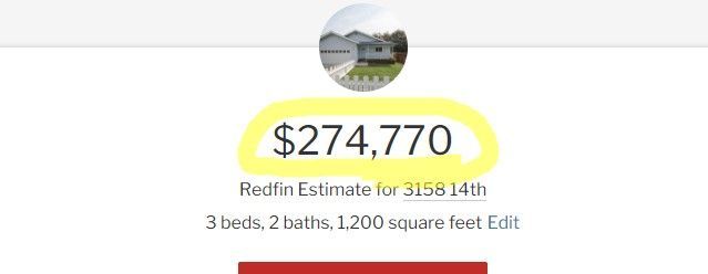 Redfin: $274,770, June 15 2023