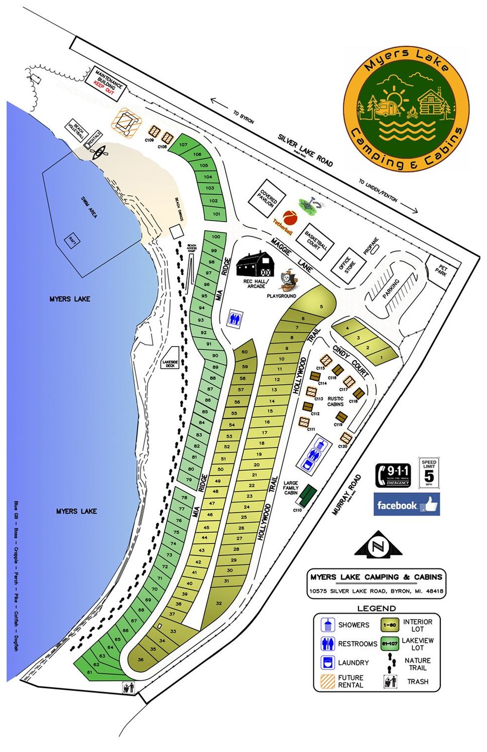 Camping Amenities Myers Lake Camping & Cabins