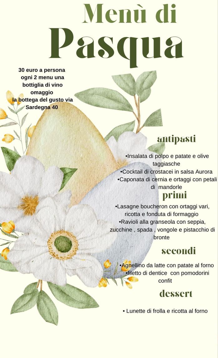 Menu Pasqua