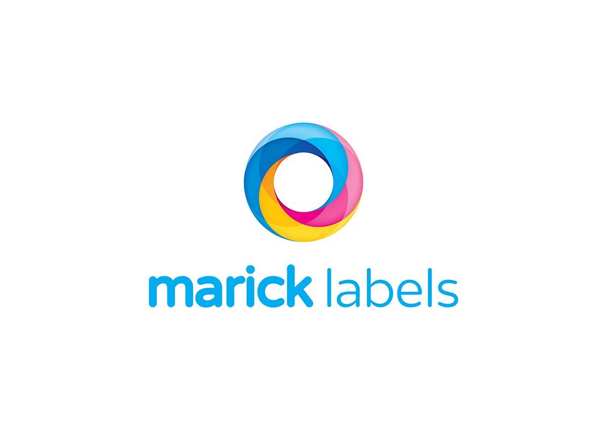 a colorful logo for a company called marick labels