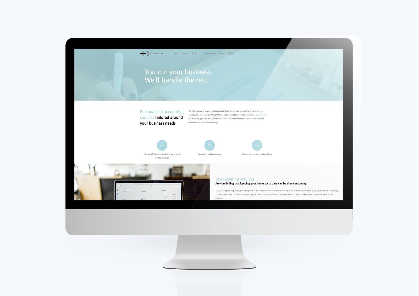 a computer monitor is displaying a website on the screen .