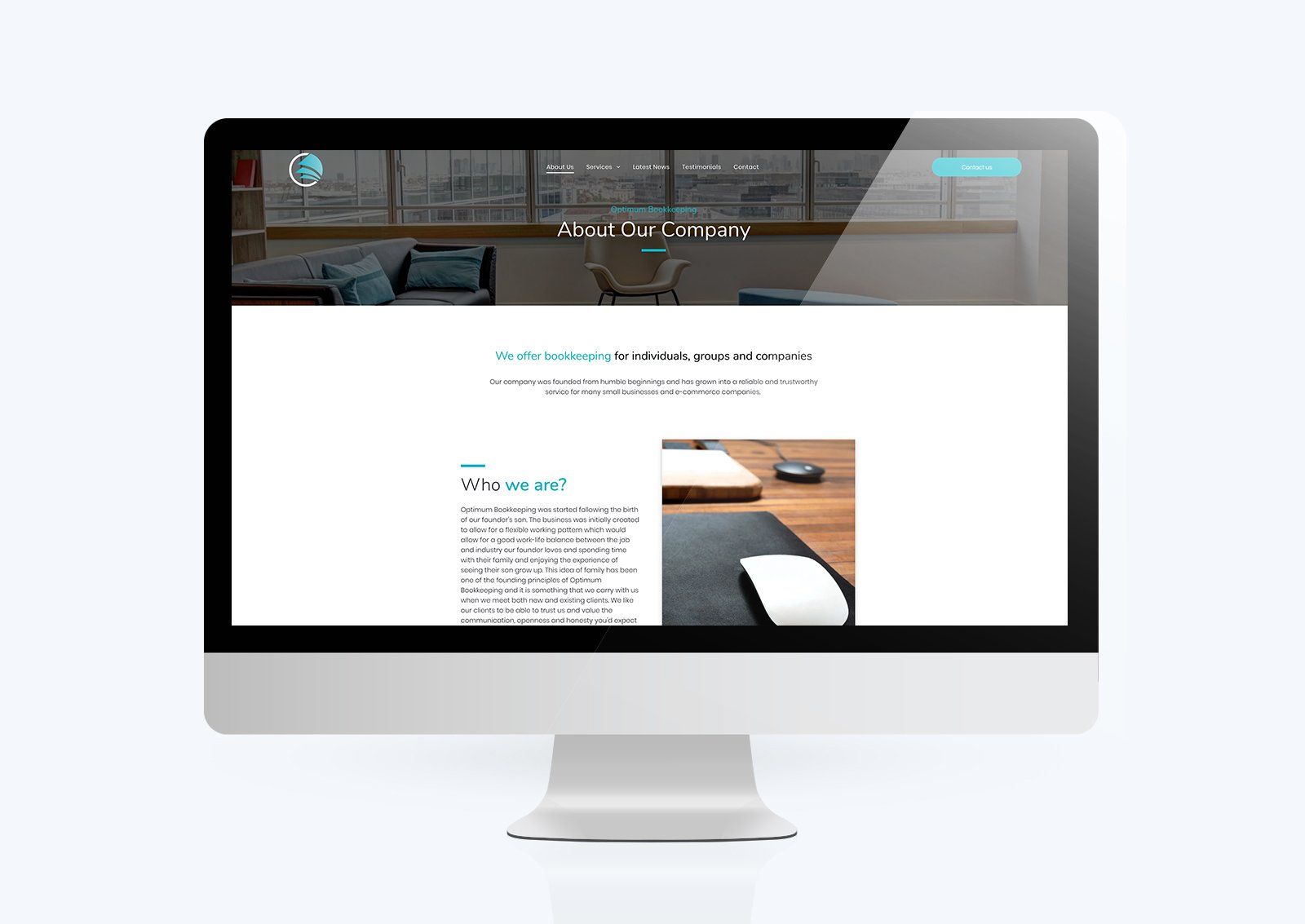 a computer monitor is displaying a website on the screen .