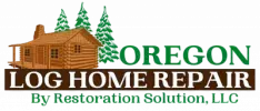 The logo for oregon log home repair by restoration solution , llc.