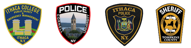 Four patches of different types of police agencies