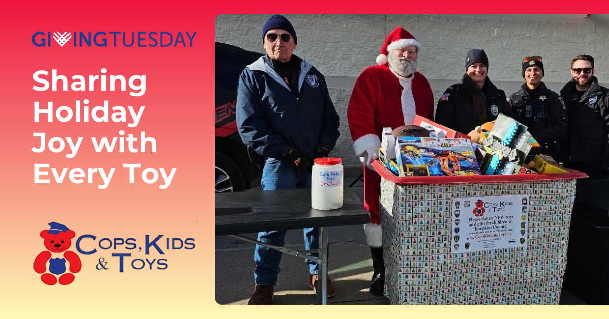 People and Santa Claus with toys for 