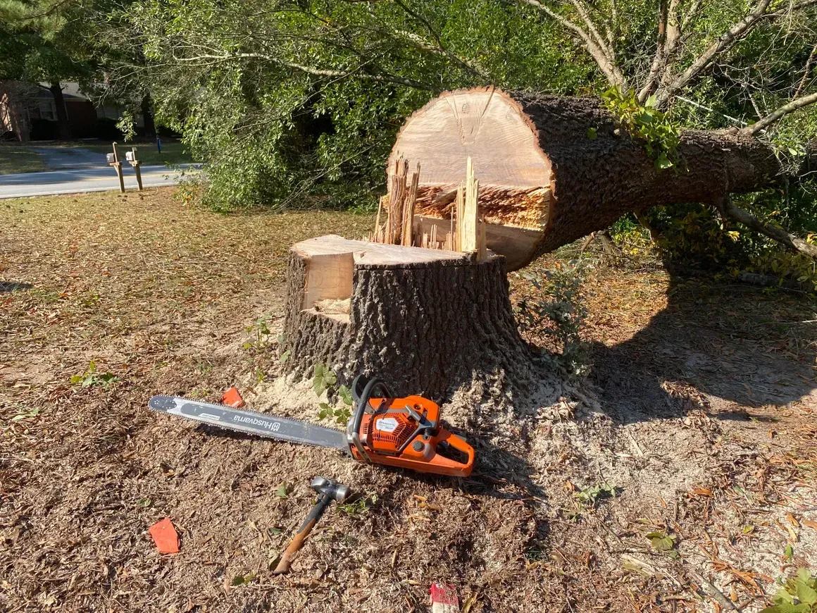 A bulldozer is sitting on top of a dirt field next to a wooden fence.