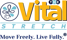 The vital stretch logo says move freely live fully