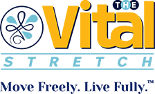 The vital stretch logo says move freely live fully