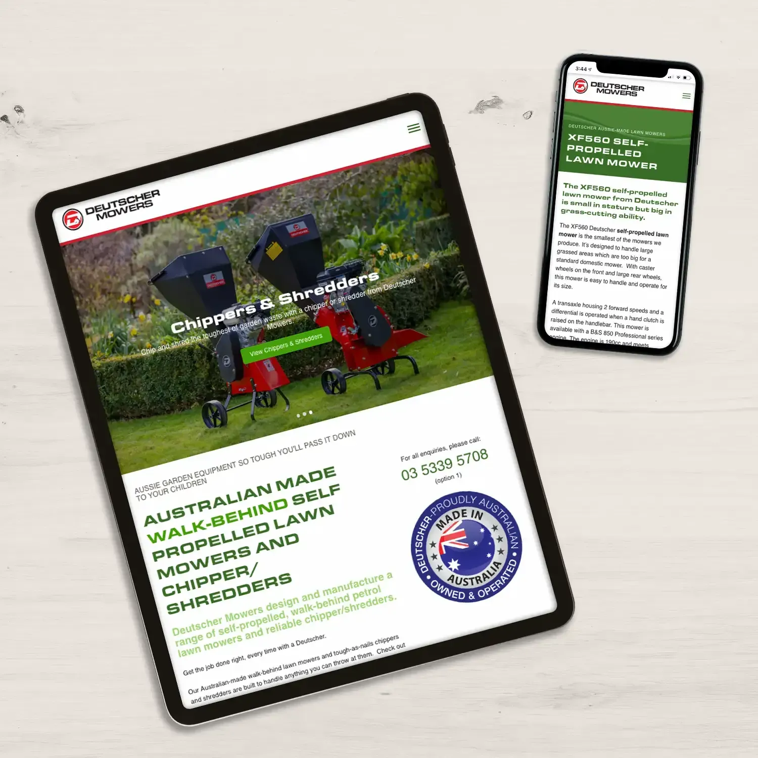 Deutscher Mowers is a family-owned Australian company with a proud history spanning over 100 years.