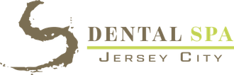 Dental Spa Jersey City logo with brown and gold text on a white background