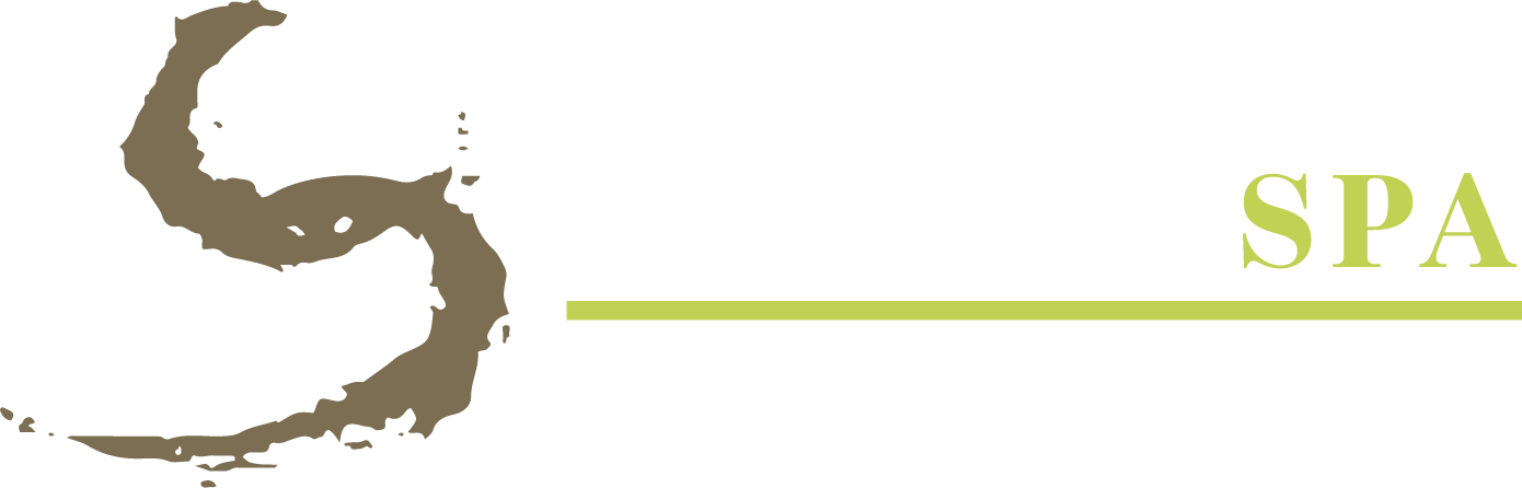 Logo featuring a stylized, earth-toned 