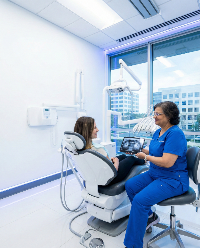 General and Prevention young man flossing