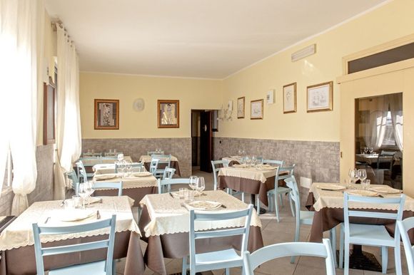 dining room with set tables