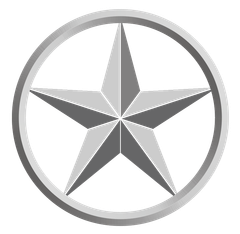 A star in a circle on a white background