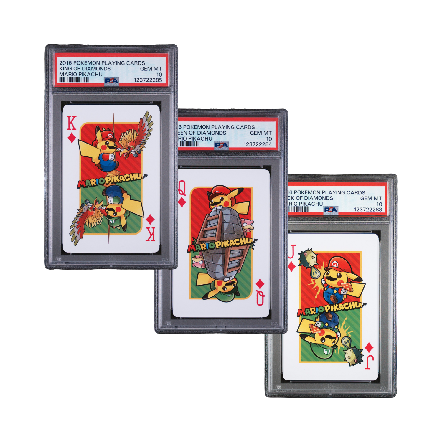 POKEMON PLAYING CARD MARIO PIKACHU PSA 10 SEQUENTIAL SET