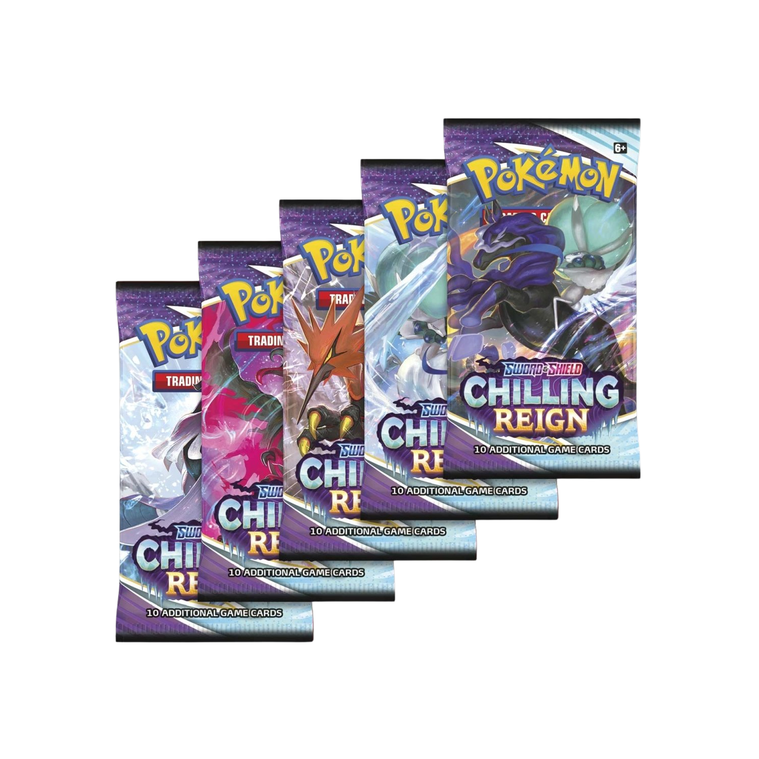 Pokémon Chilling Reign booster box featuring artwork of ice and dark Pokémon.