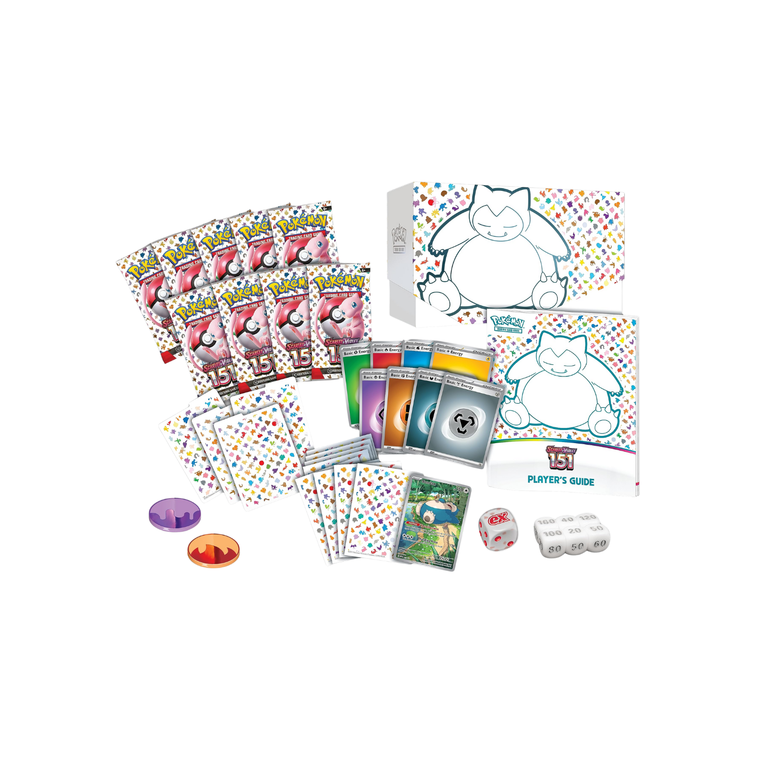 White box of Pokémon Scarlet & Violet 151 Elite Trainer Box. Featuring a line art Snorlax.