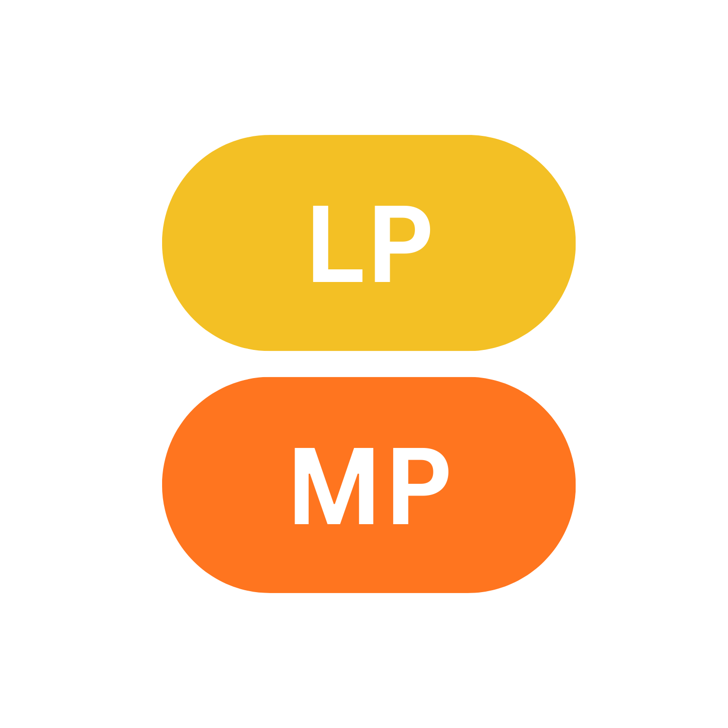 Two stacked, rounded rectangles labeled: