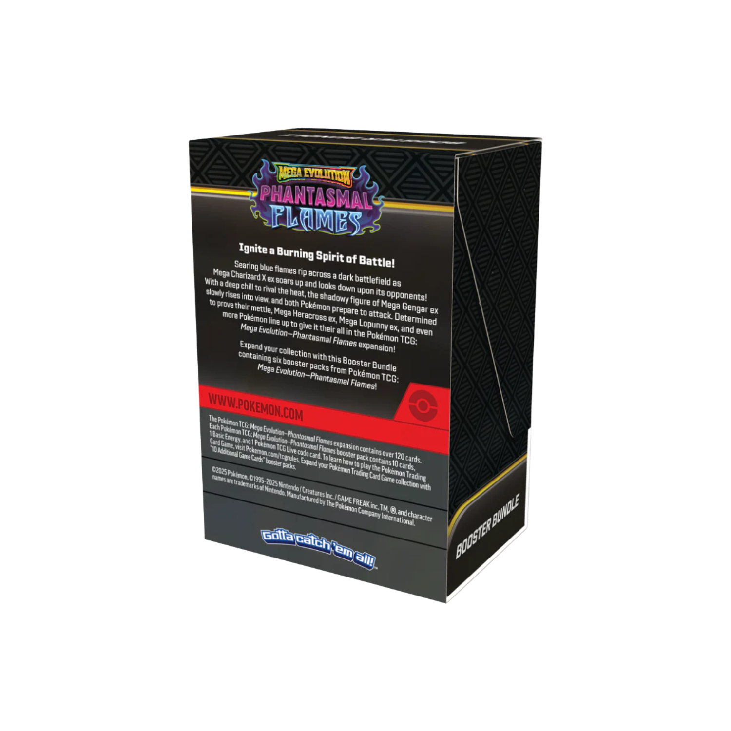 Pokemon TCG: Phantasmal Flames booster bundle with colorful artwork.