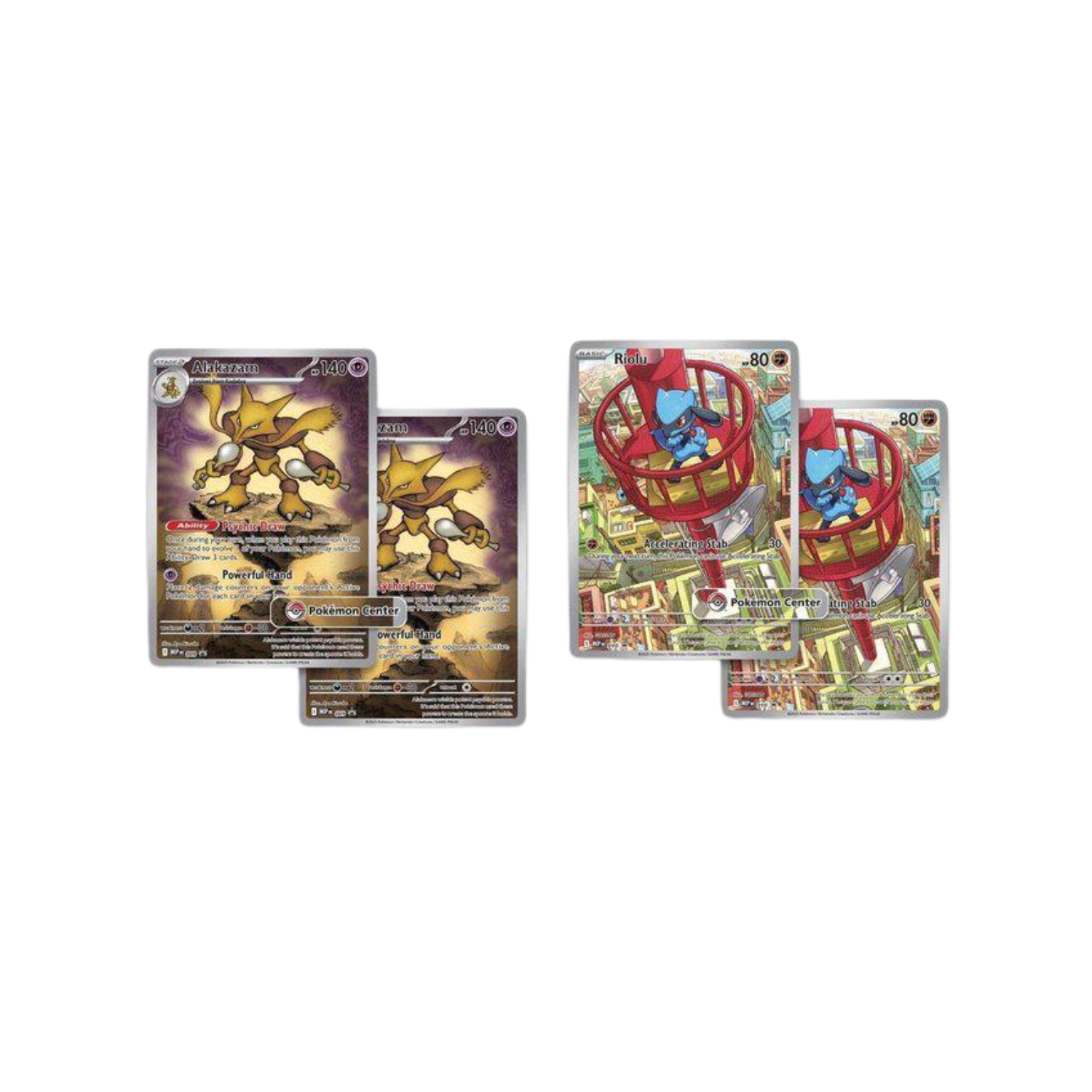 Two Pokemon TCG Elite Trainer Boxes: one blue (Mega Evolution) and one white (Mega Gardevoir).