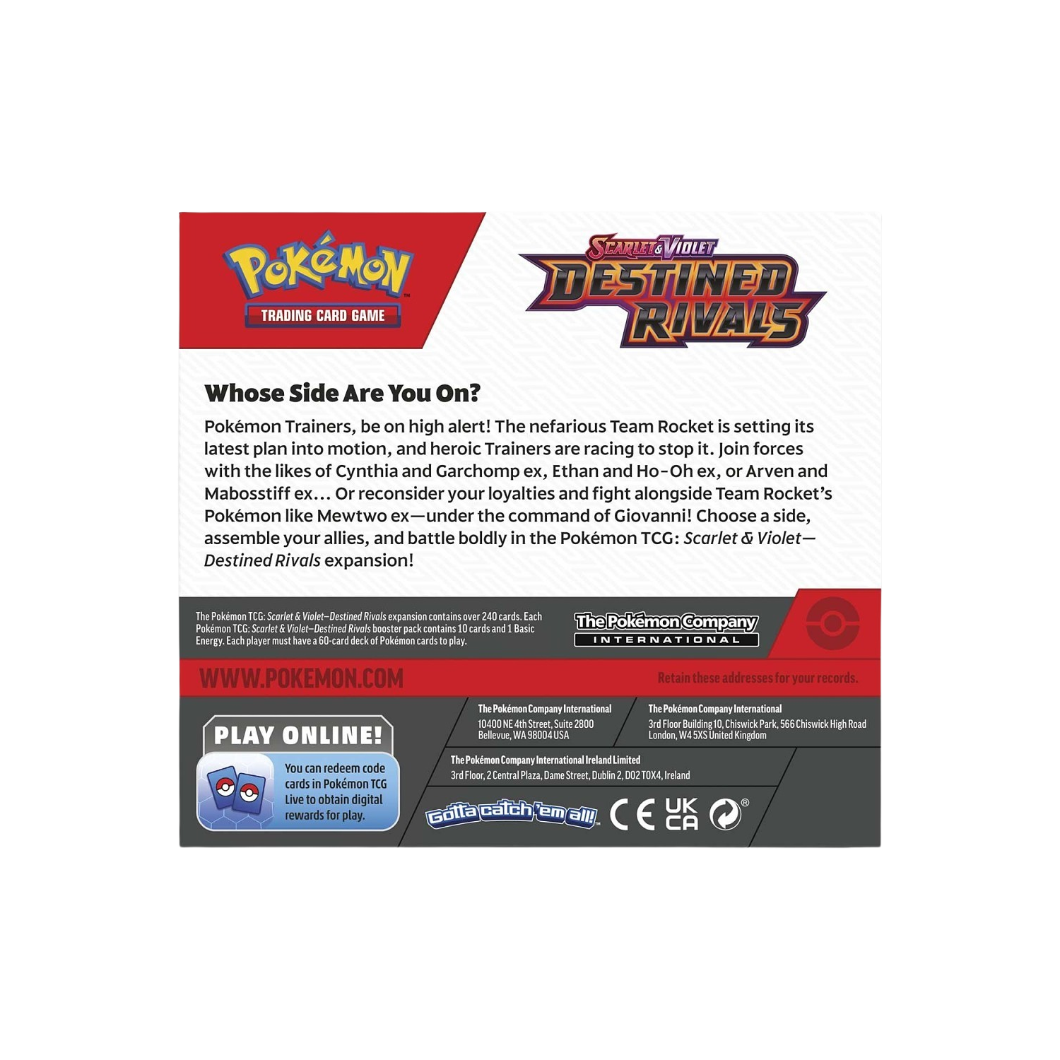 A display box of Pokemon Trading Card Game booster packs, featuring Mewtwo and purple and red colors.