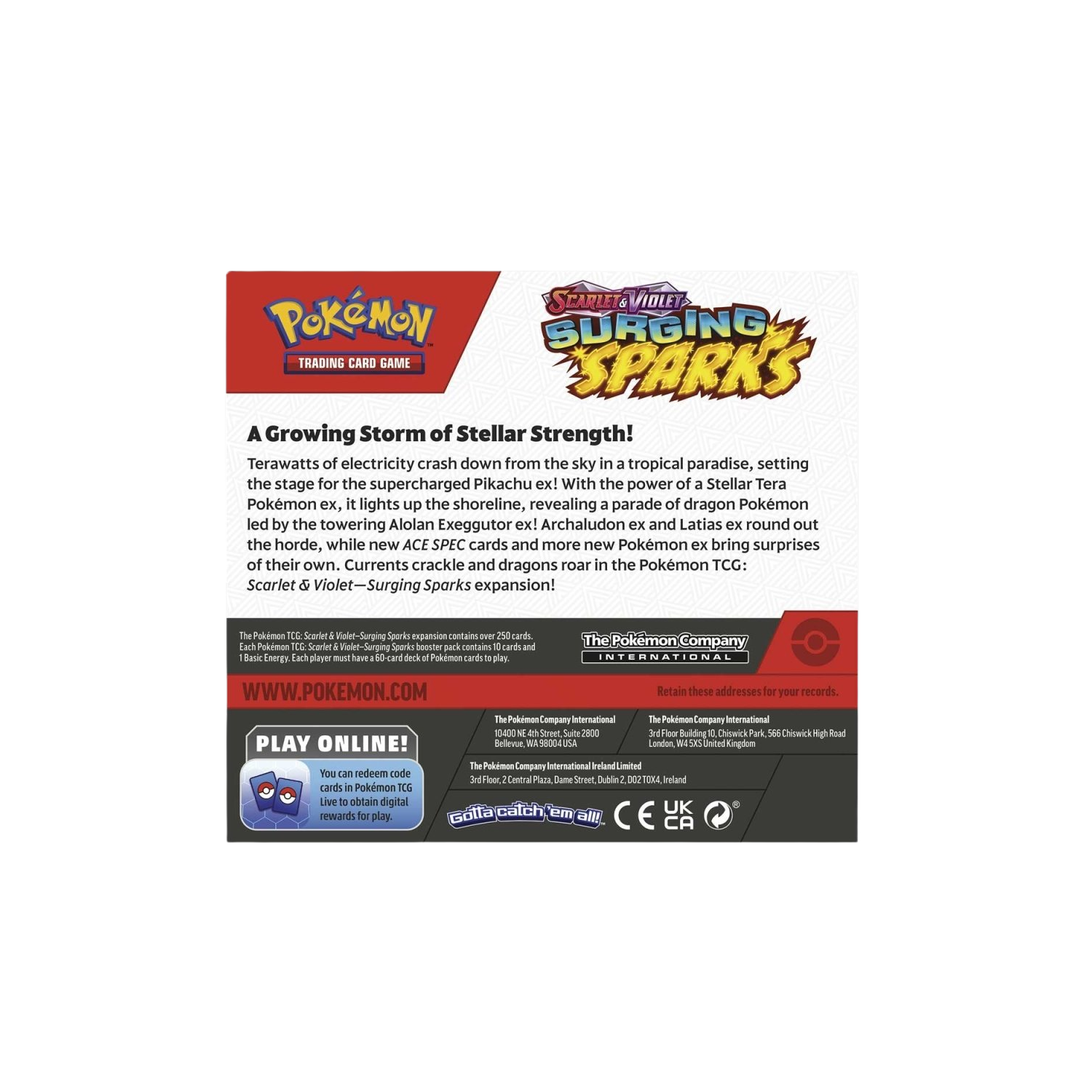 Pokemon TCG booster box display: colorful illustration with Pikachu, multiple booster boxes.