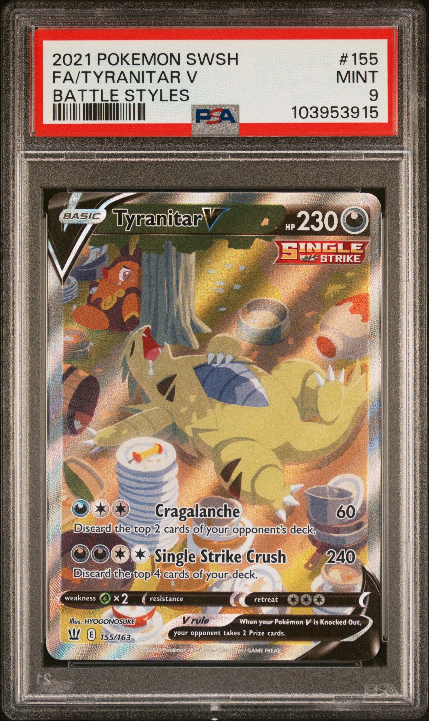 #155 TYRANITAR V PSA 9