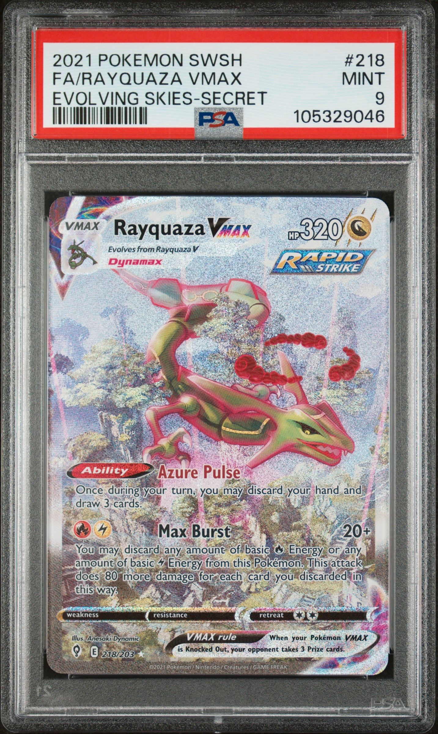 #218 RAYQUAZA VMAX PSA 9