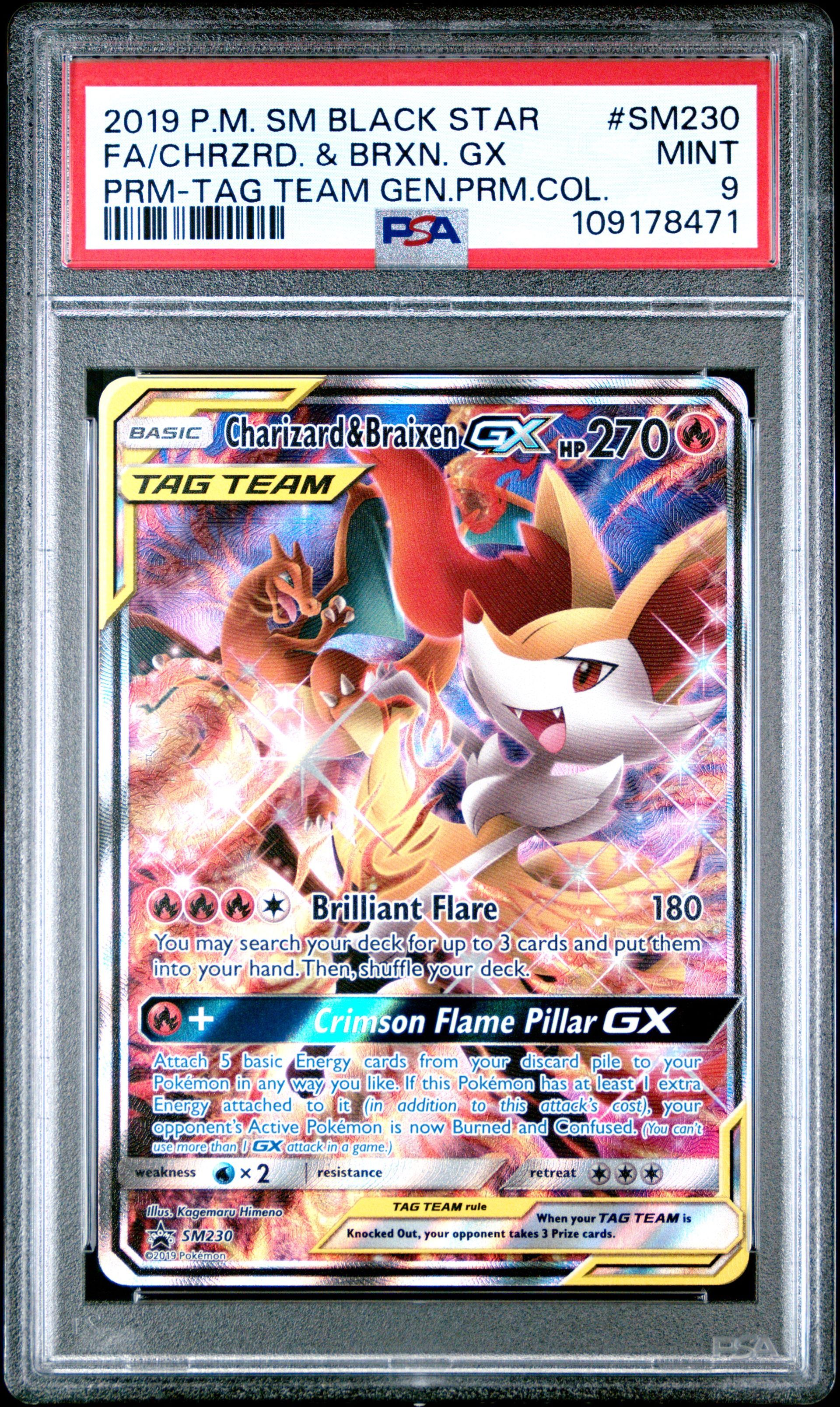 #SM230 CHARIZARD & BRAIXEN GX PSA 9