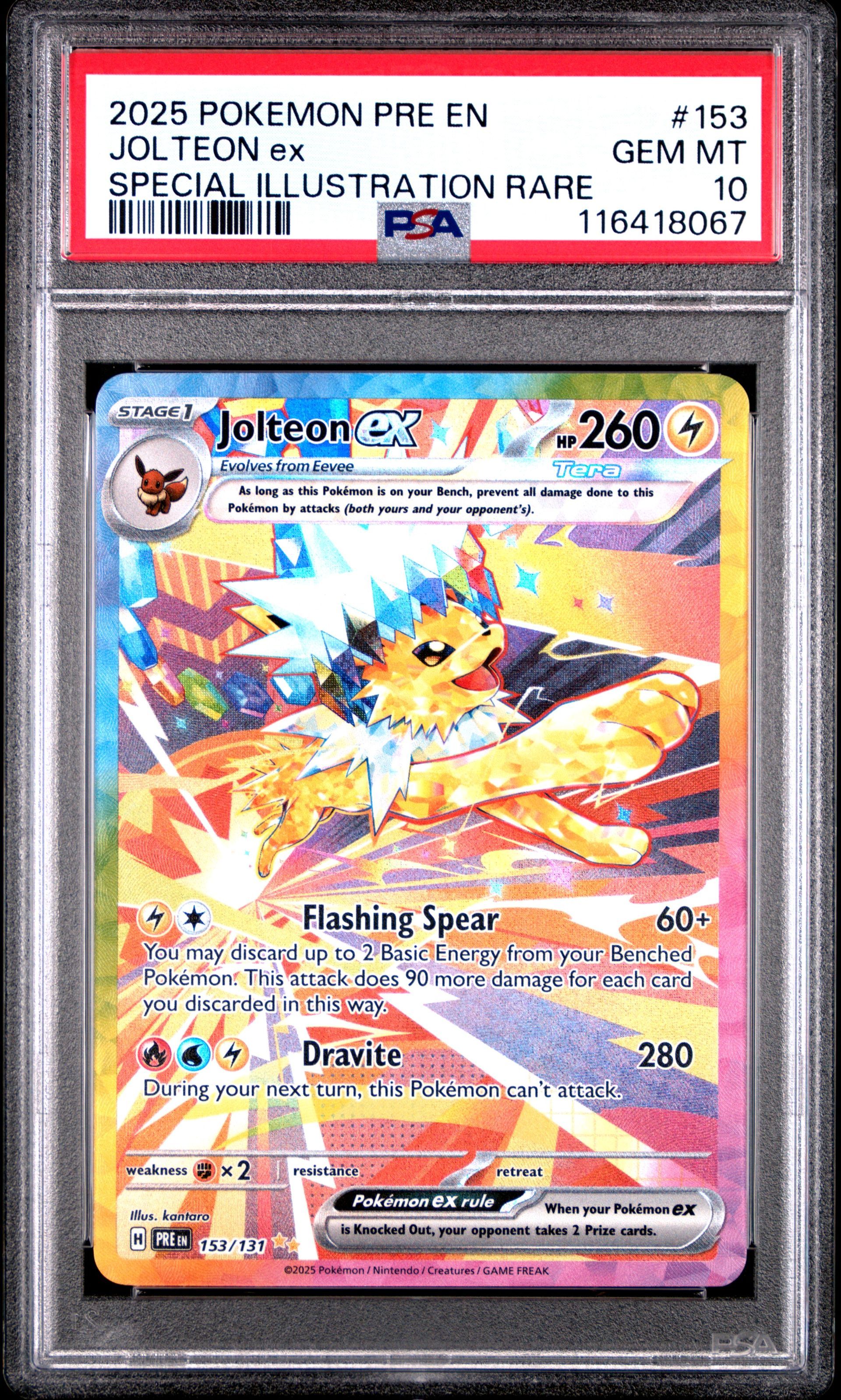 #153 JOLTEON EX PSA 10