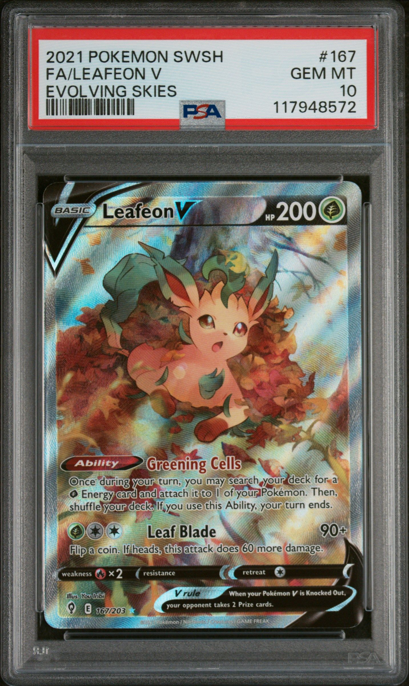 #167 LEAFEON V PSA 10